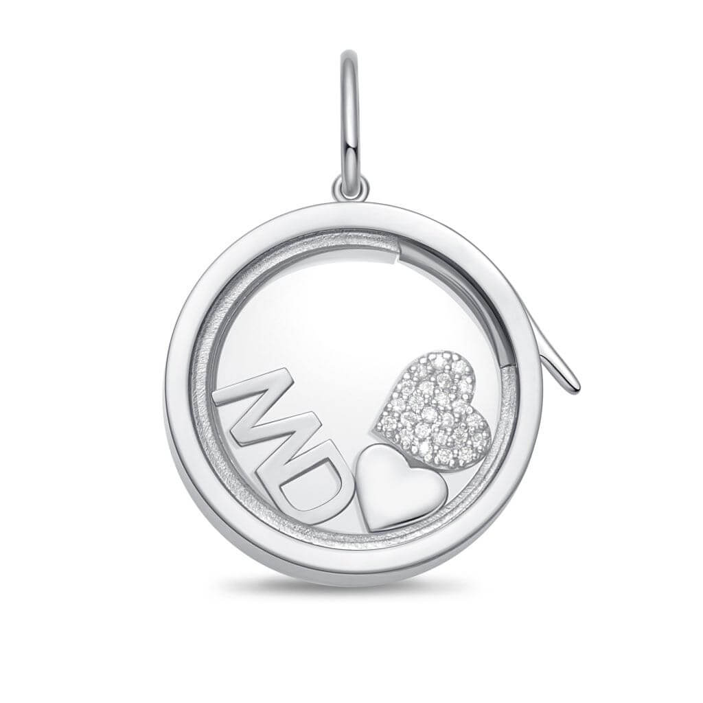 locket personnalisé rond argenté