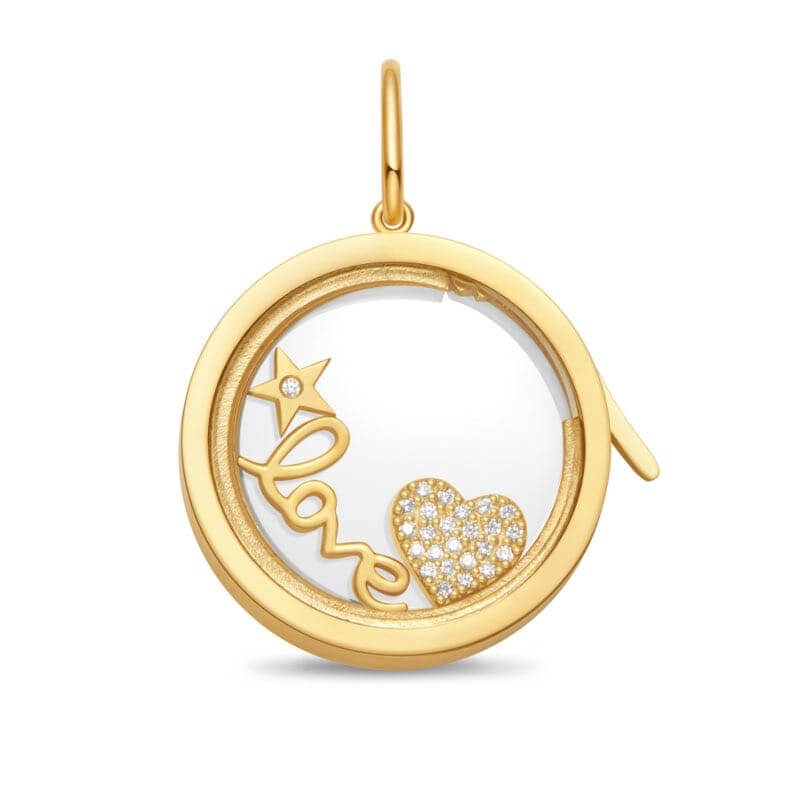 locket personnalisé rond doré